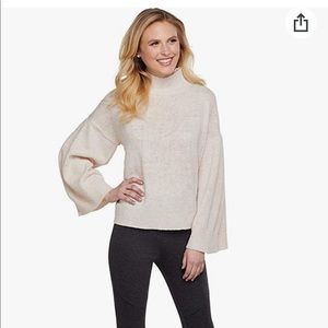 Mud pie will a turtle neck sweater cream with pink flex medium NWT